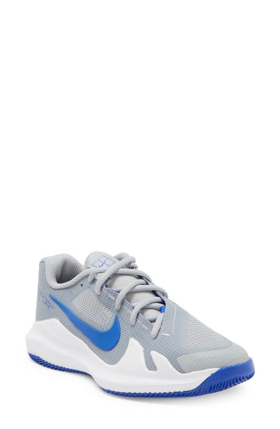Nike Kids' Vapor Pro Tennis Sneaker In Light Smoke Grey/ Hyper Royal