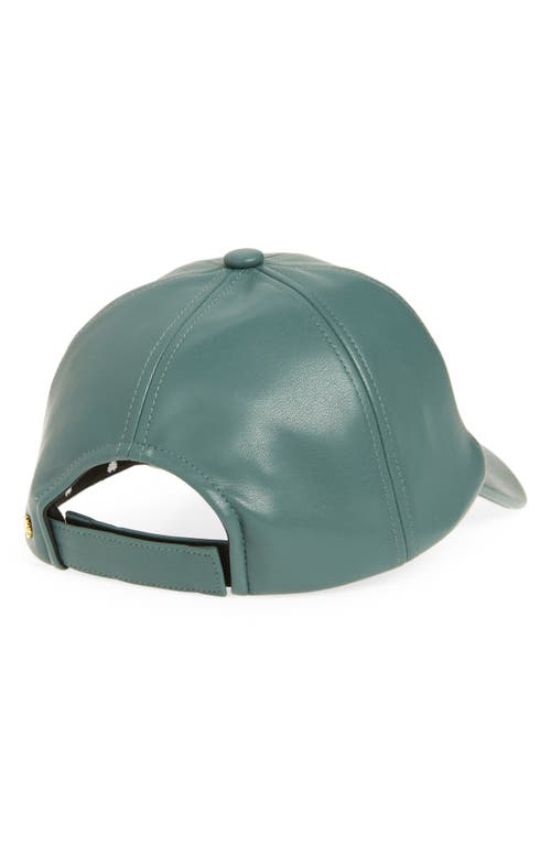 Shop Lele Sadoughi Faux Leather Baseball Cap In Charcoal