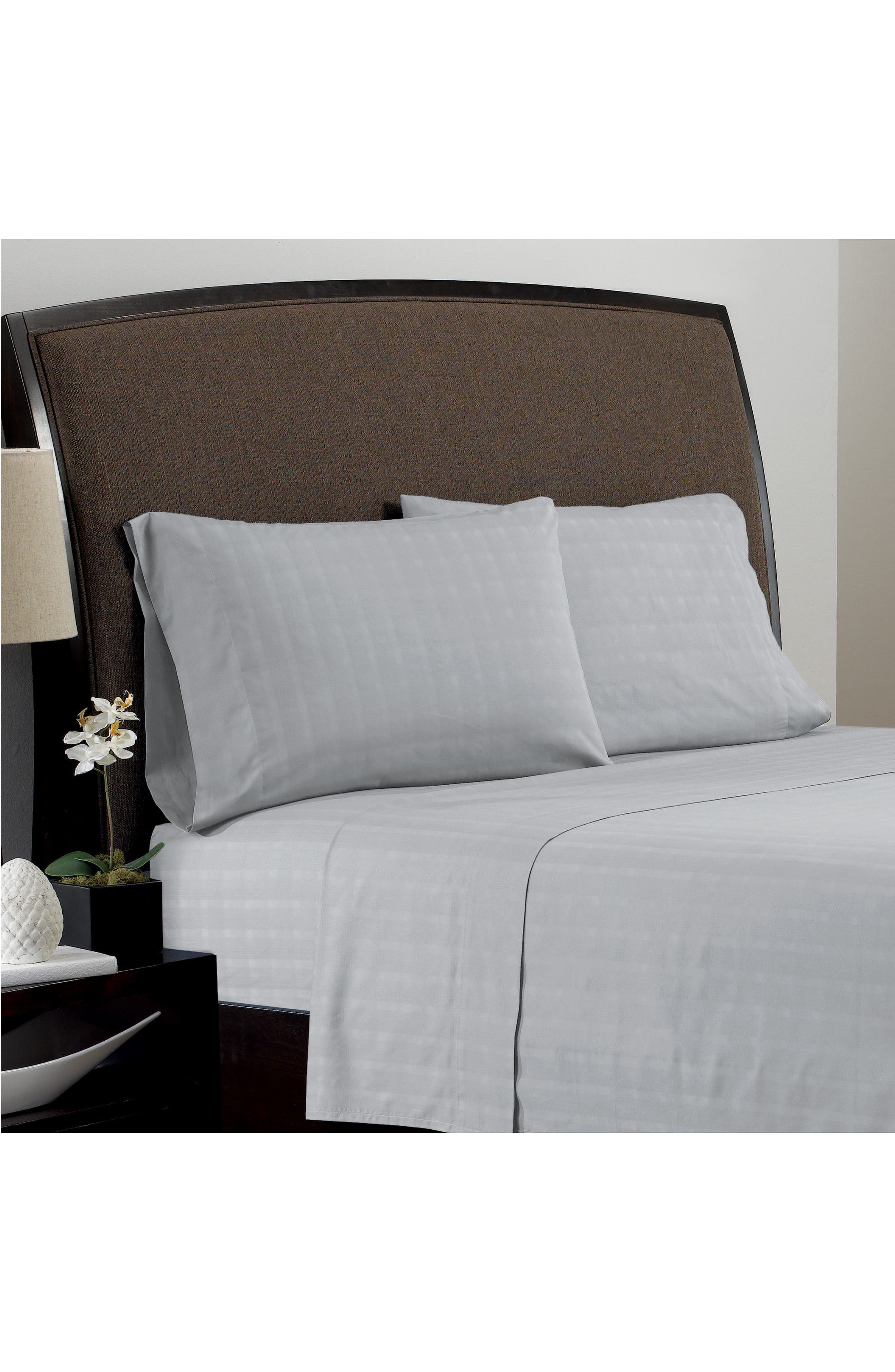 Portico Dobby Plaid Organic Cotton Flat Sheet Nordstrom