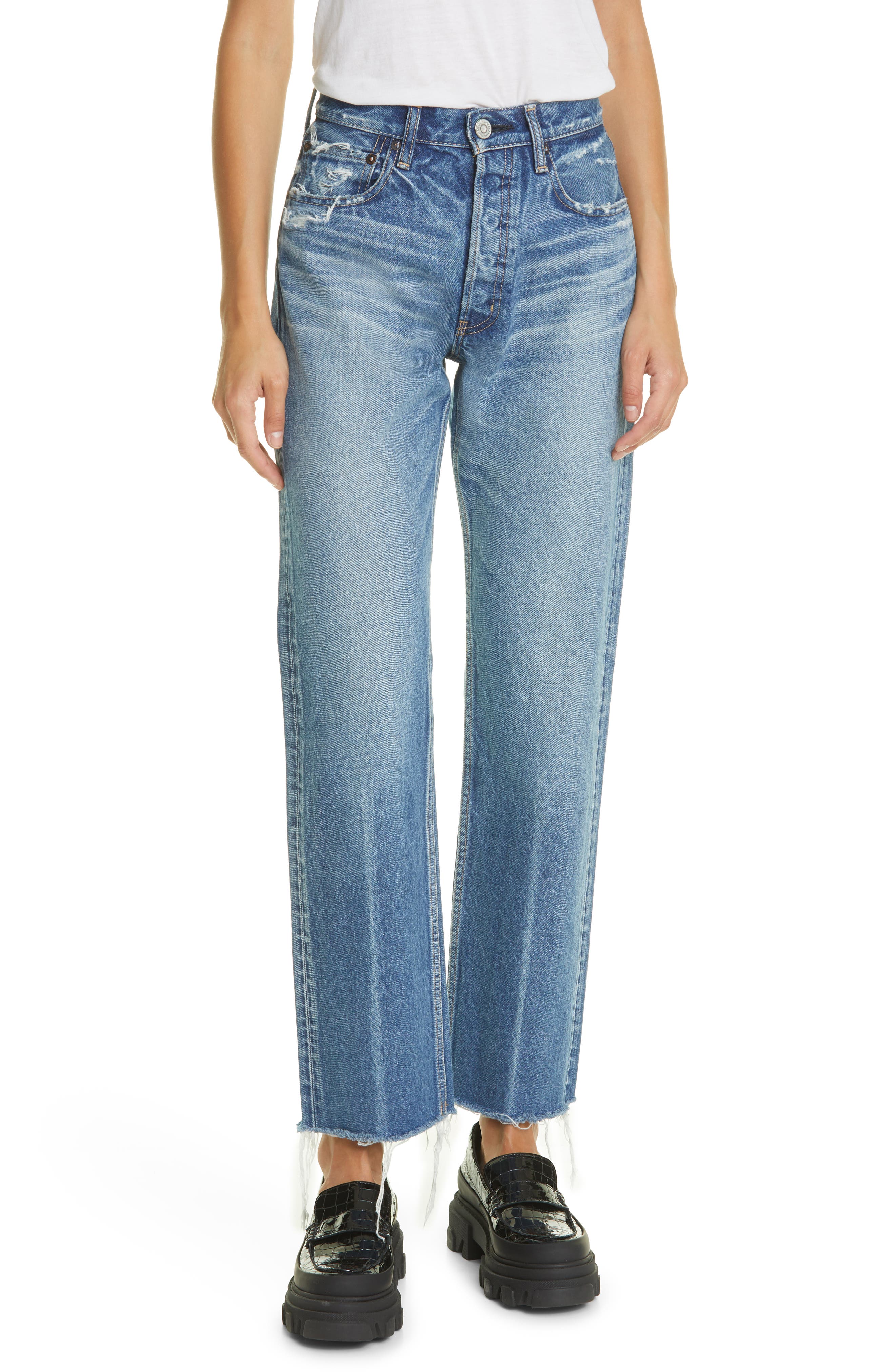MOUSSY Ashley Wide Straight Leg Jeans 