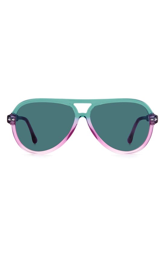 Isabel Marant 59mm Gradient Aviator Sunglasses In Pink / Green