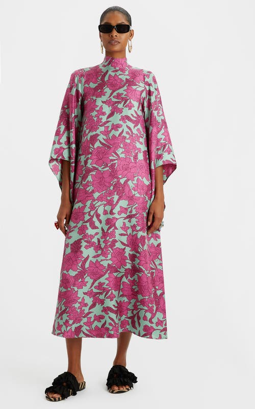 La Doublej Magnifico Silk Twill Midi Dress In Lilium Purple
