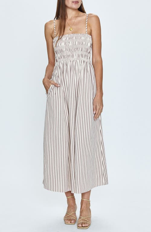 Pistola Bianca Smocked Bodice Dress In Tiramisu Stripe In Tiramisu Stripe