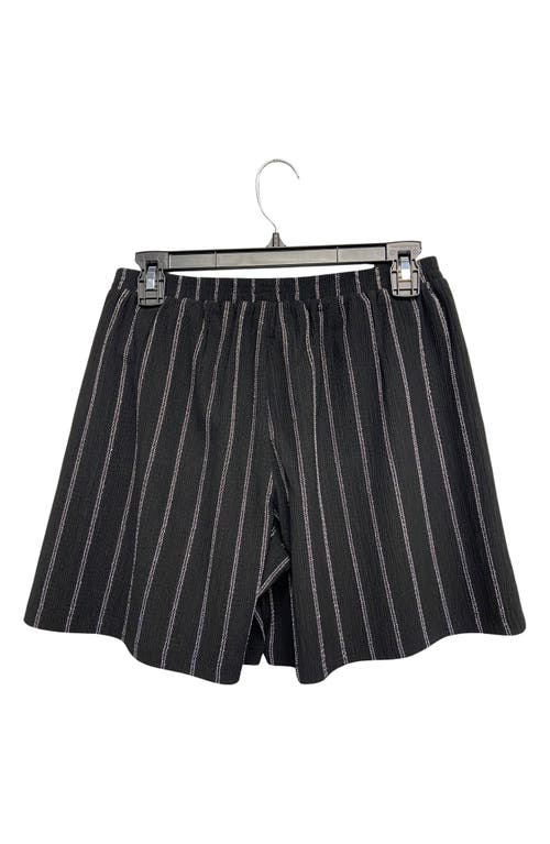 Shop Ruby & Wren Stripe Pull-on Shorts In Black/white