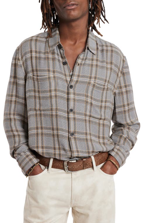 Cole Plaid Button-Up Shirt in Camel