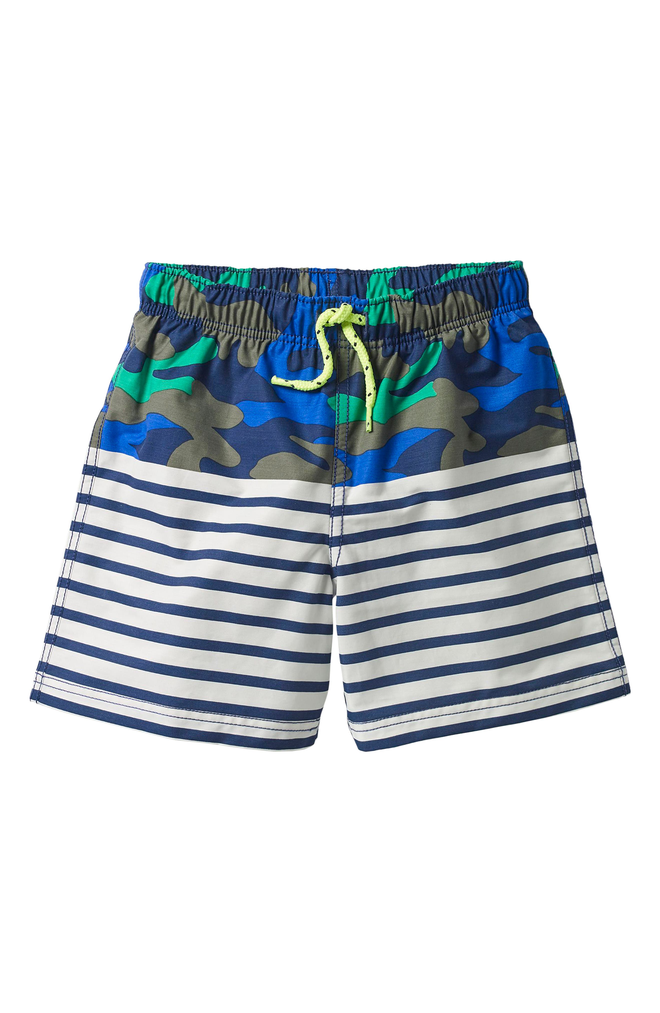 Mini Boden Bathers Mixed Print Swim Trunks (Toddler Boys, Little Boys