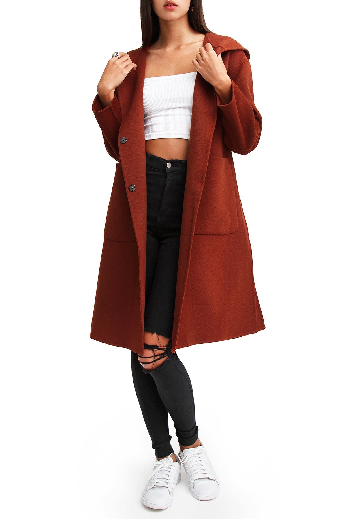 belle wool blend classic coat