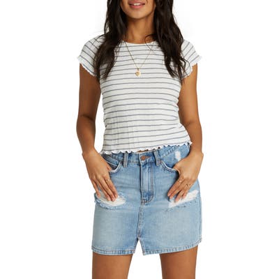 Billabong Secret Love Lettuce Edge Tee, Blue