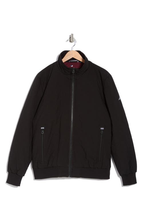 Nautica Diamond Quilted Bomber Jacket In Black
