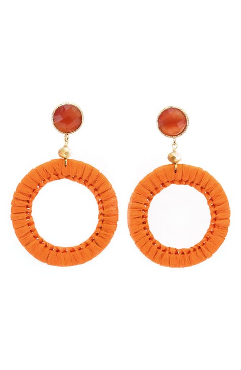 Crystal Raffia Drop Earrings