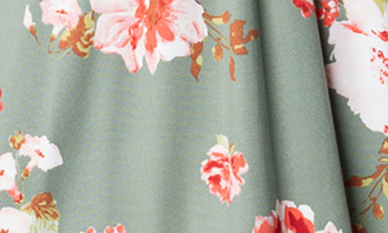 Shop Kiyonna Havana Mixed Media Floral Maxi Dress In Sage Garden Print