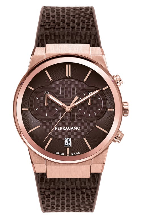 FERRAGAMO Sapphire Chronograph Silicone Strap Watch