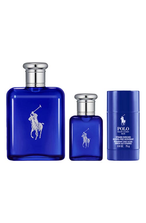 Shop Ralph Lauren 3-piece Polo Blue Eau De Toilette Gift Set (limited Edition) $190 Value In No Color