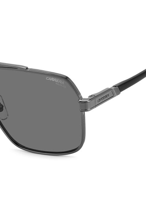 Shop Carrera Eyewear 62mm Polarized Rectangular Sunglasses In Dark Ruth Black/gray Polar