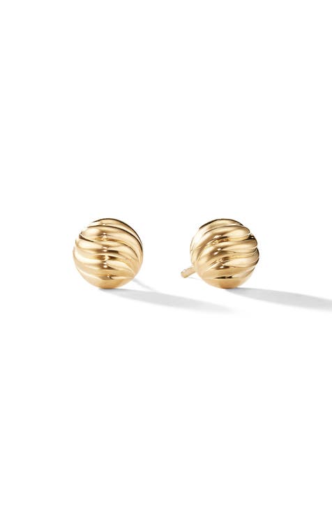 'Sculpted Cable' Stud Earring in Gold