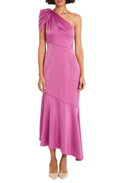 Maggy London One-Shoulder Asymmetric Hem Satin Cocktail Dress Spring Crocus at Nordstrom,