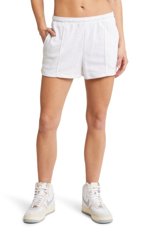 Nike Chill High Waist French Terry Shorts In Birch Heather/light Orewood
