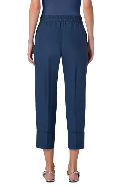 Shop Akris Punto Farrel Wide Cuff Crop Pants In Ink