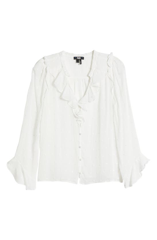 Shop Paige Avina Long Sleeve Button-up Top In White
