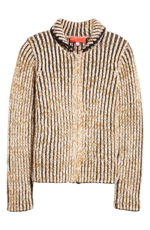 Shop Eckhaus Latta Chalet Wool Zip Cardigan In Spice