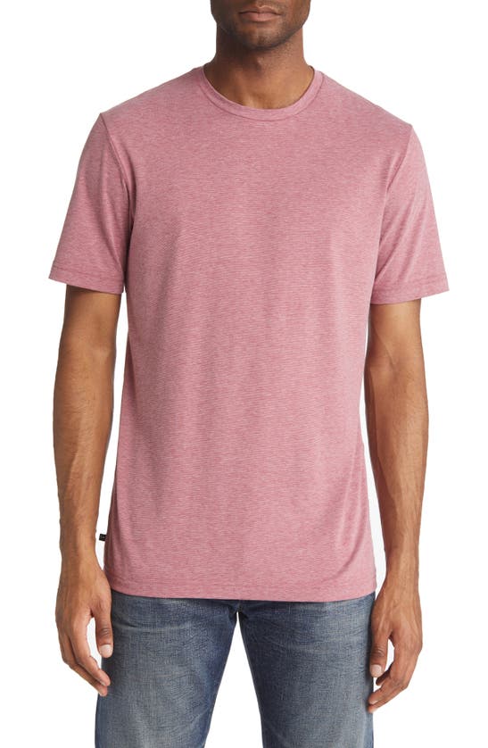 Travismathew The Crew Performance T-shirt In Heather Ruby Wine