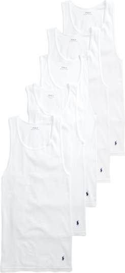 Polo Ralph Lauren 5-Pack Classic Logo Embroidered Cotton Rib Tanks