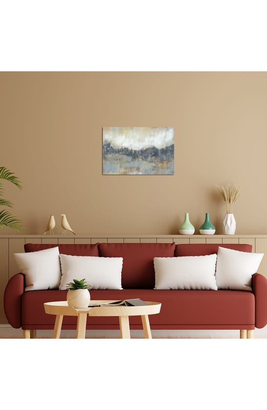 Icanvas Cool Grey Horizon I By Jennifer Goldberger Canvas Wall Art In White-multi