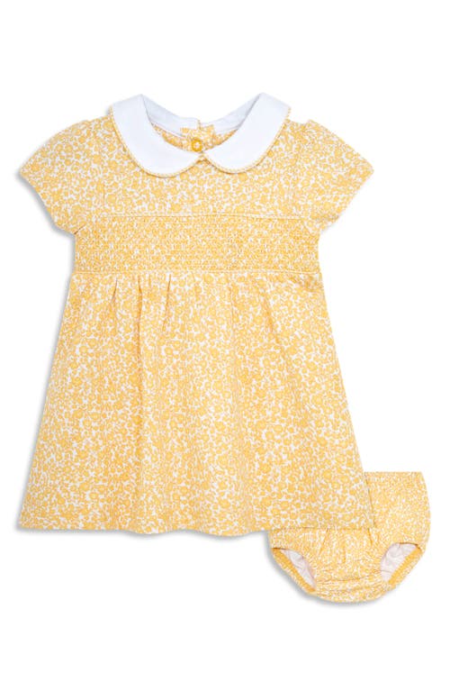 Shop Jojo Maman Bébé Jojo Maman Bebe Ditsy Floral Smocked Dress & Bloomers Set In Yellow