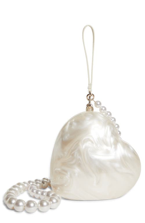 Simone Rocha Medium Heart Perspex® Acrylic Minaudière in Pearl/Pearl
