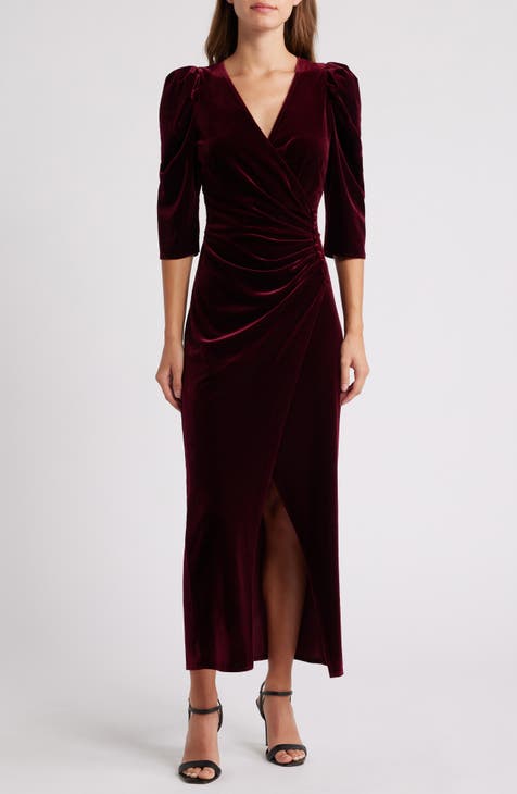 Burgundy cocktail dress for wedding best sale