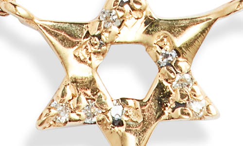 Anzie Love Letter Pavé Diamond Star Of David Necklace In Yellow Gold/diamond