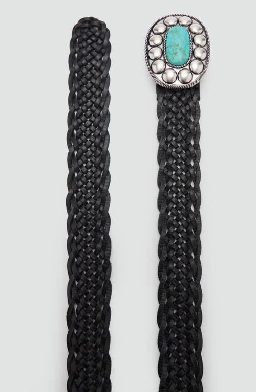 Shop Mango Basketweave Belt In Black