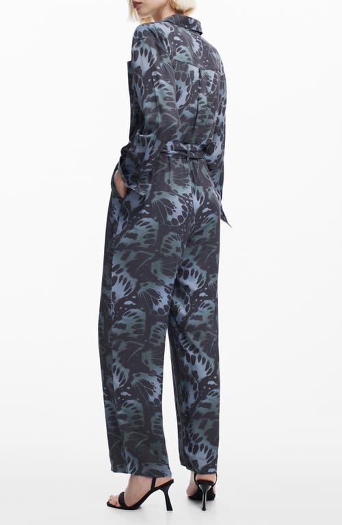 Desigual Flowy Printed Jumpsuit In Black