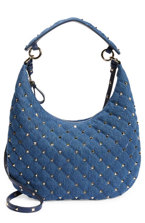 Valentino Garavani Rockstud Spike Matelasse Quilted Velvet Shoulder Bag,  $1,575, Nordstrom