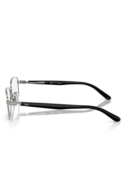 Ray Ban Ray-ban 56mm Rectangular Pillow Optical Glasses In Gunmetal