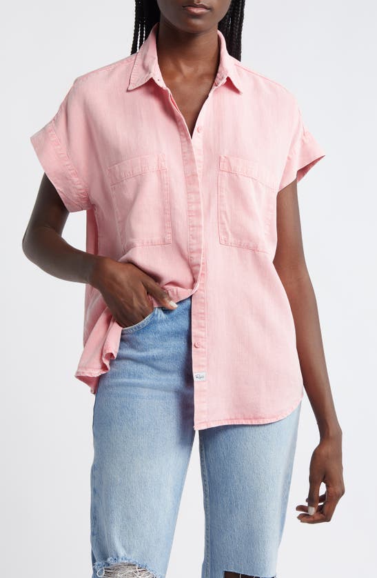 Shop Rails Cito Short Sleeve Button-up Shirt In Rose