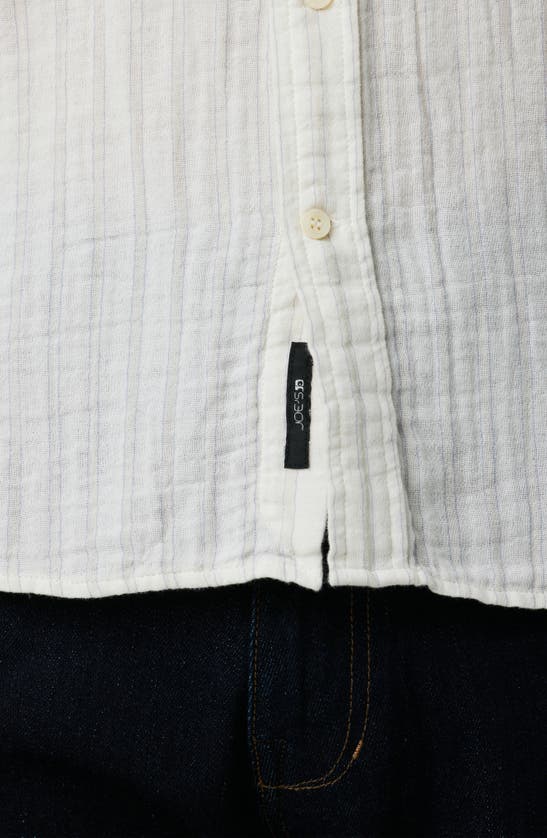 Shop Joe's Theo Textured Cotton Button-up Shirt In Grey Morn Stripe