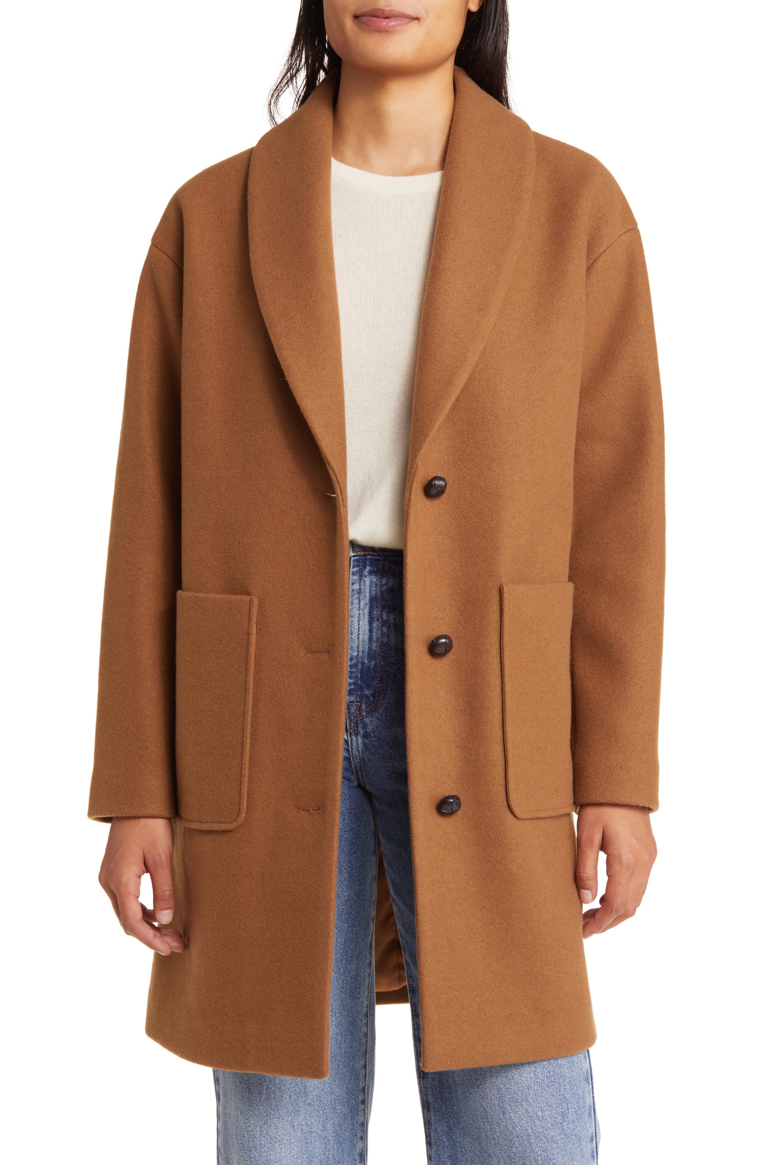 jeans madewell shawl collar coat