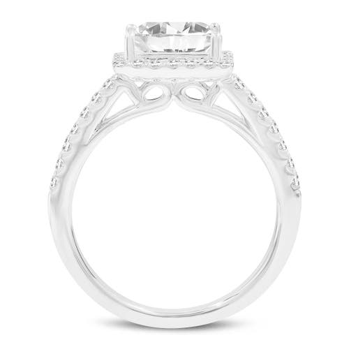 Luvmyjewelry Violeta 14k White Gold Princess Cut Lab Grown Diamond Halo Engagement Ring In 14k White Gold