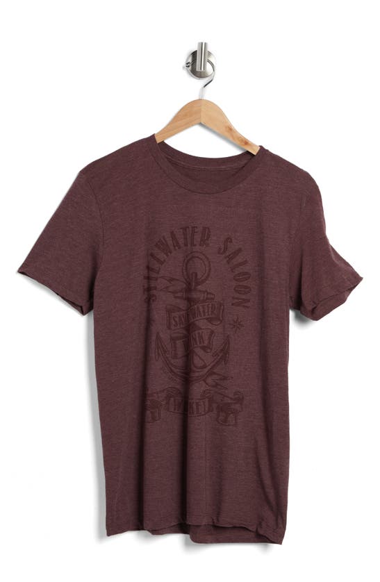 Flag And Anthem Anchor Bar Short Sleeve Graphic T-shirt In Burgundy