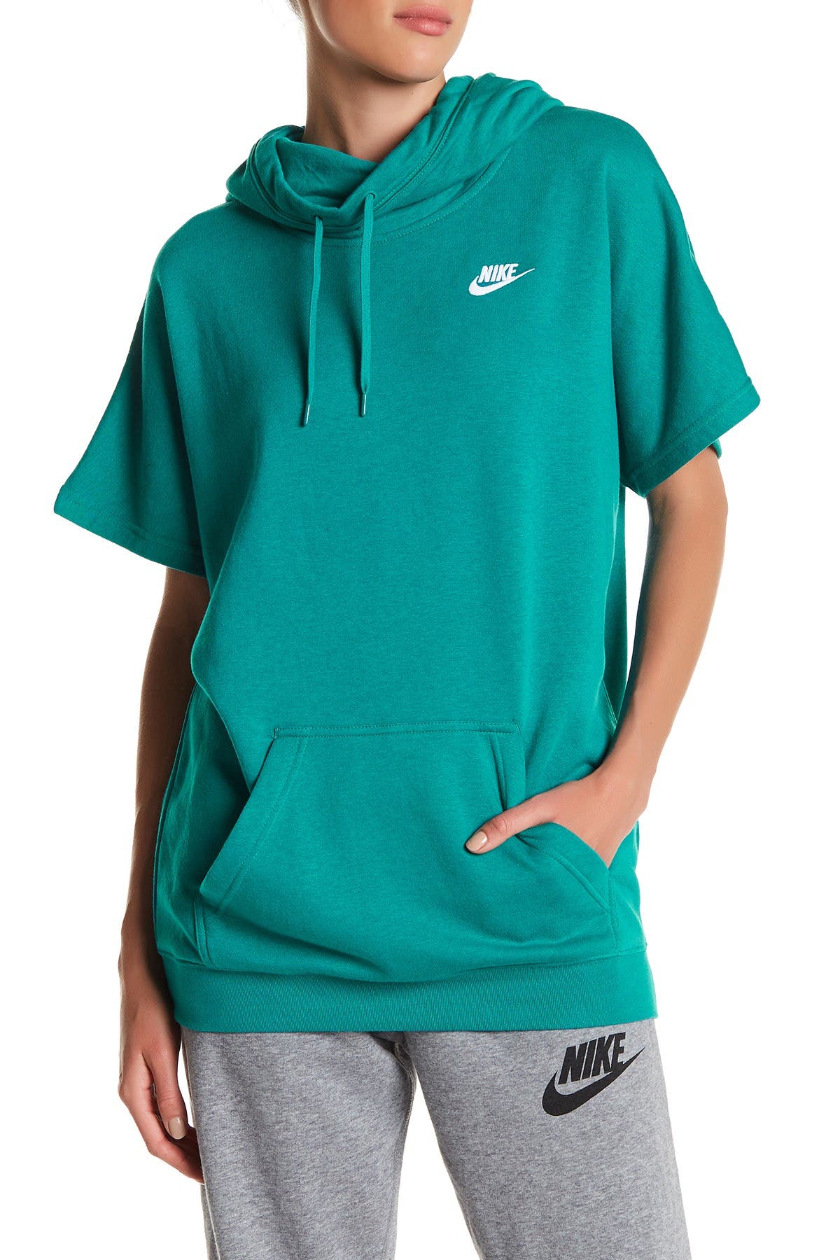 nike short sleeve hoodie womens