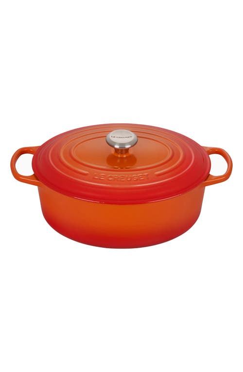 Le Creuset Signature 6.75-Quart Oval Enamel Cast Iron French/Dutch Oven with Lid in Flame at Nordstrom