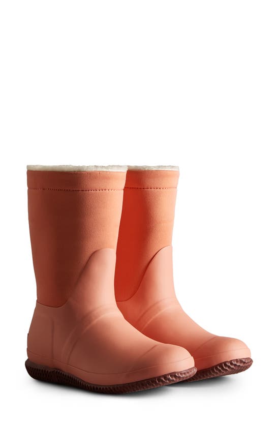 Hunter Original Insulated Slipper Boot In Rough Pink/ Muted Berry