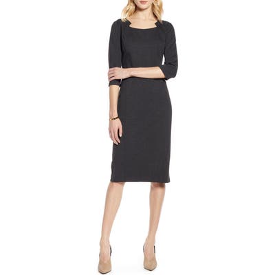 Petite Halogen Ponte Sheath Dress, Grey