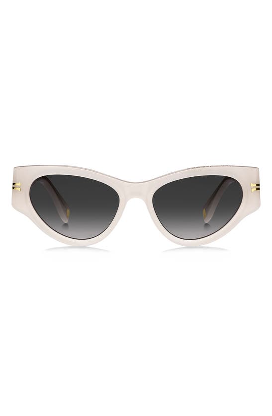 Marc Jacobs Women's Cat Eye Sunglasses, 53mm In Ivory/gray Gradient
