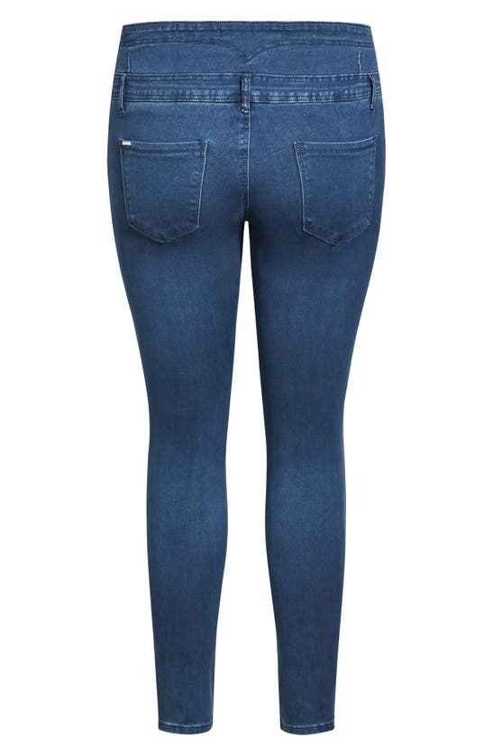 Shop City Chic Asha Ripped Skinny Jeans In Light Denim