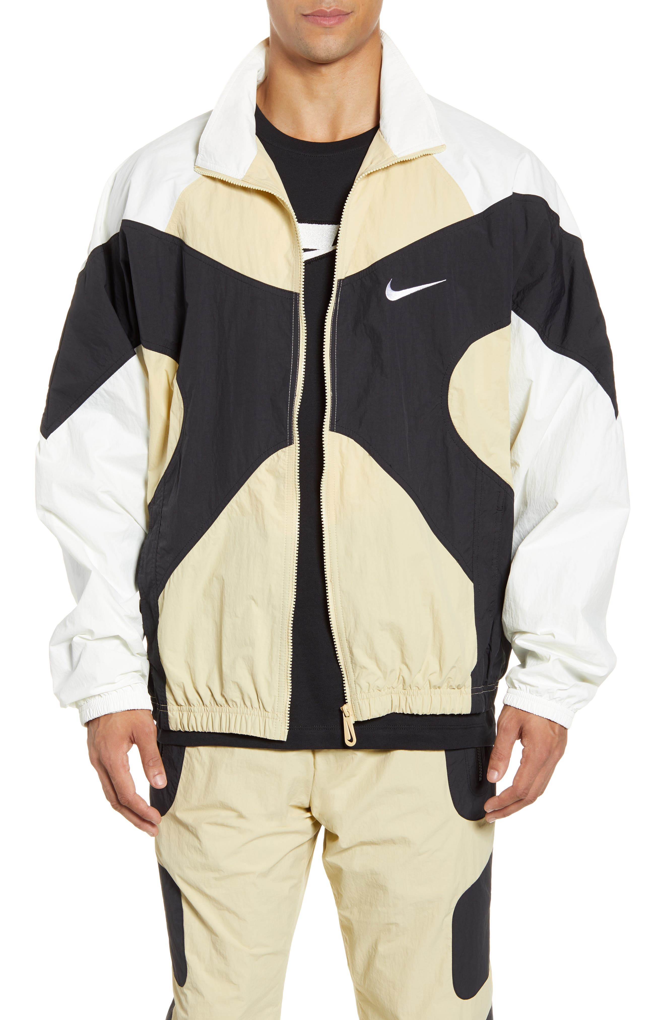 nike nylon colour block full zip jacket