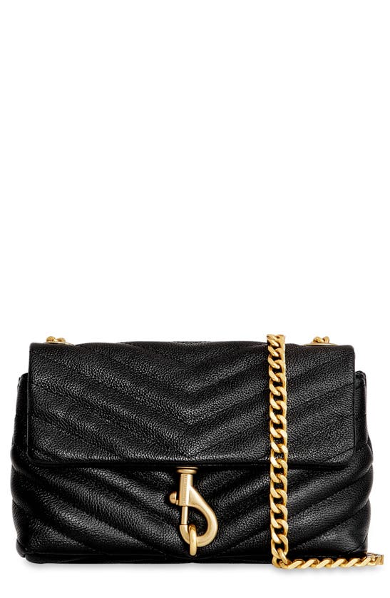 Rebecca Minkoff Edie Date Night Quilted Leather Convertible Crossbody Bag In Black