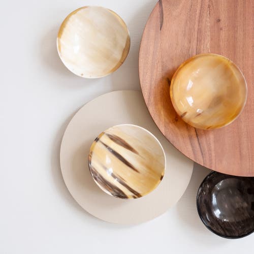 Maadili Collective Round Horn Bowl In Brown