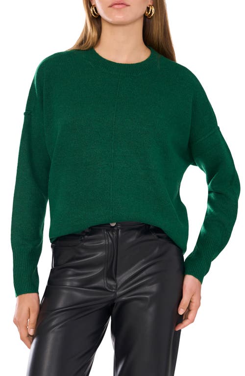 Vince Camuto Exposed Seam Crewneck Sweater In Alpine Green